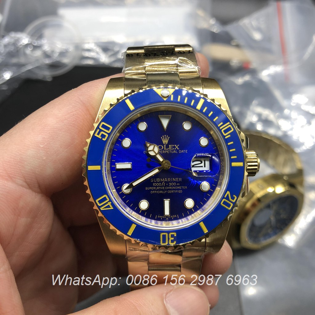 R025AS10, Rolex SUB Gold case blue dial