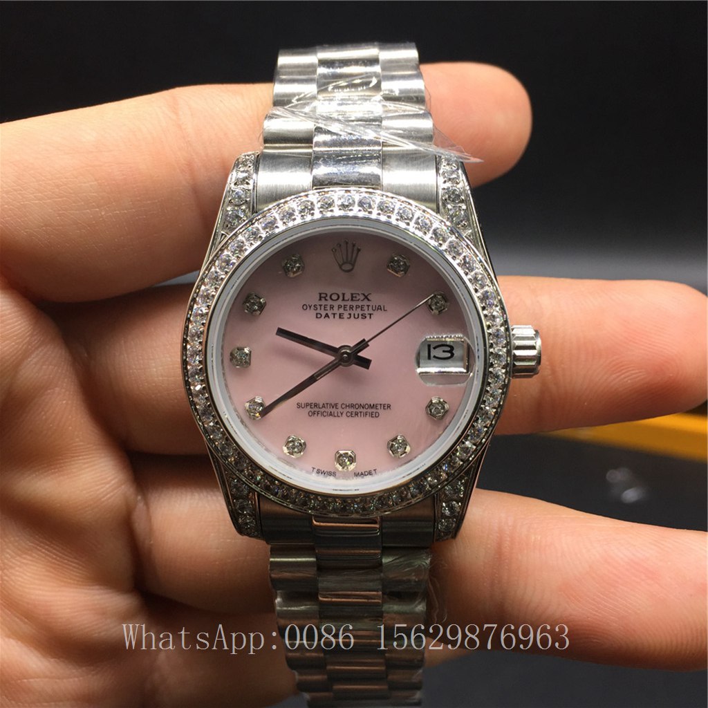 R030Z2, Rolex Datejust Women 31mm Diamonds bezel Pink dial