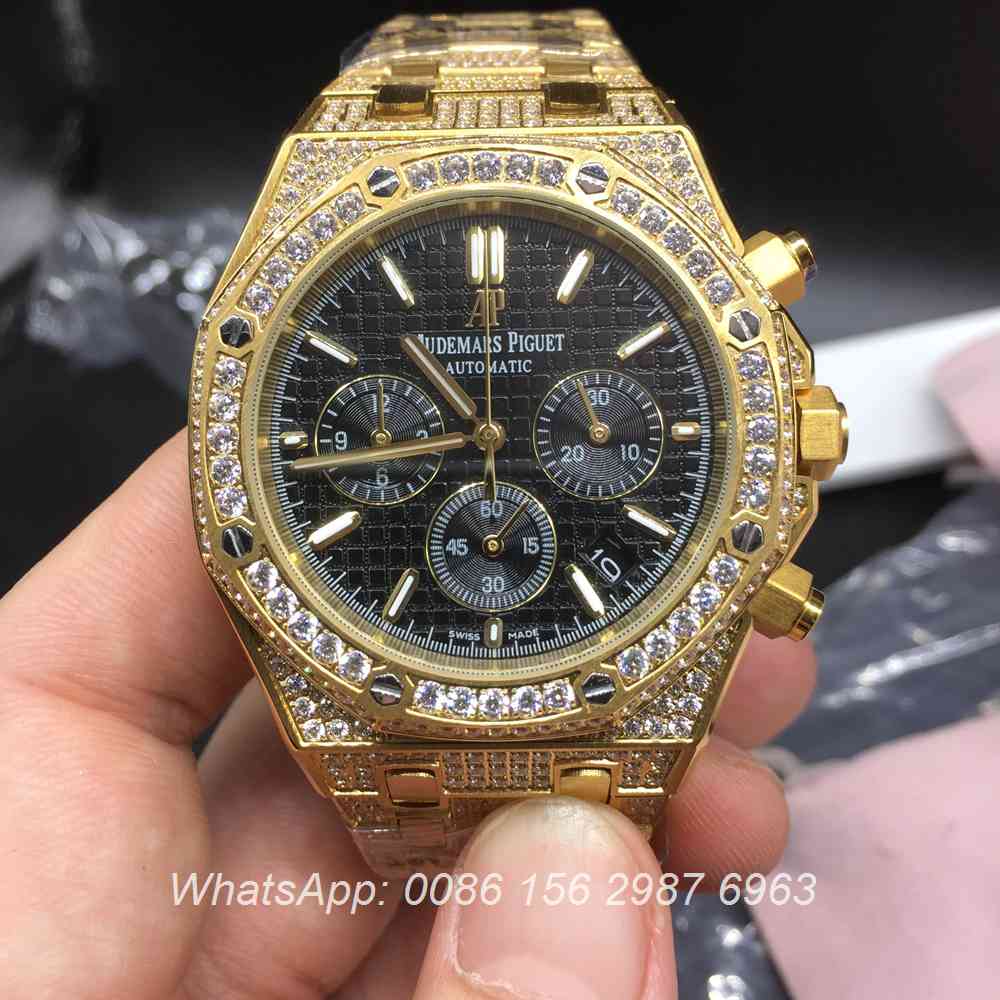 A110BL72, AP gold diamonds quartz yellow gold