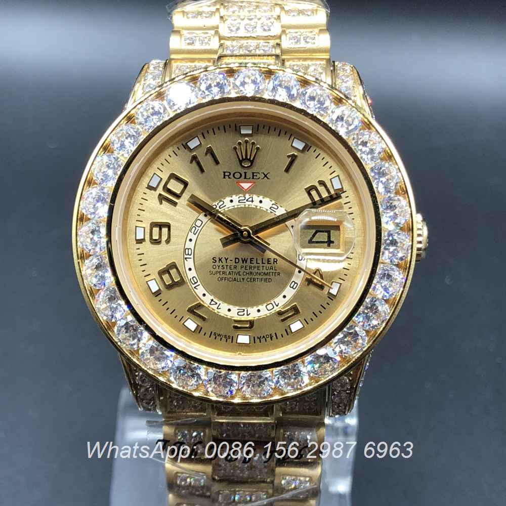 R097MH50, Rolex Sky-Dweller full iced gold