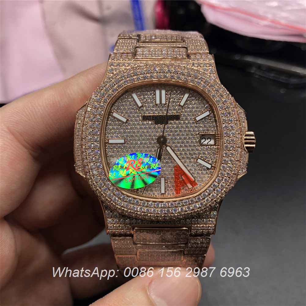 P260WT38, Patek Philippe iced rose gold case Swiss