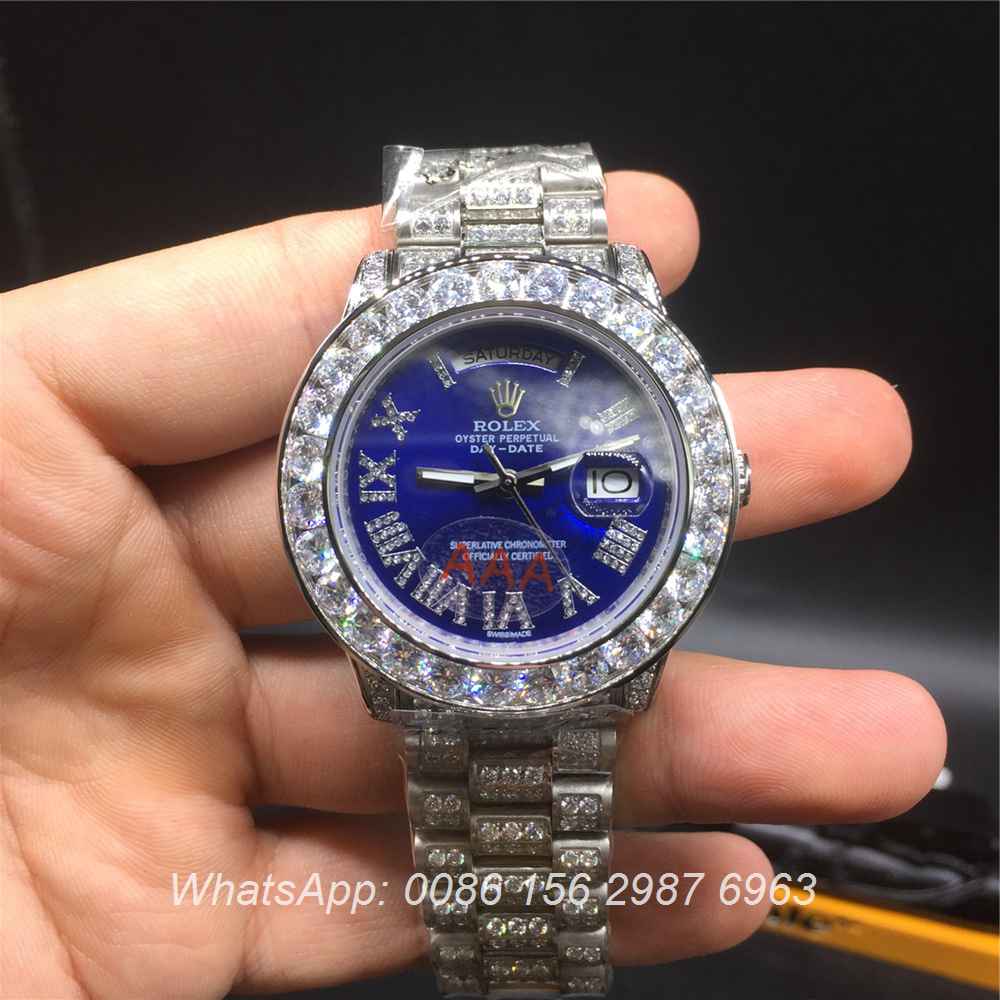 R92MH70, Rolex DayDate blue full diamonds 40mm