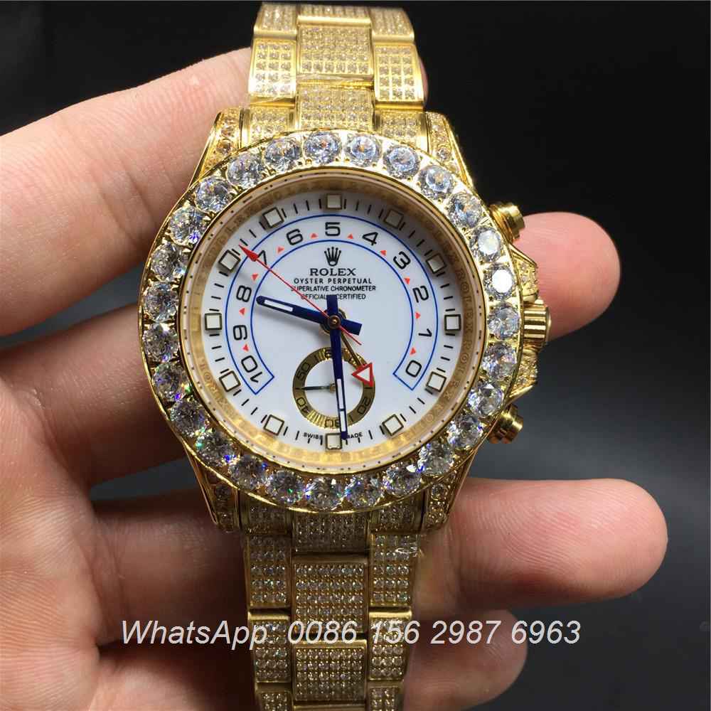 R115MH31, Rolex YM iced gold case 41mm diamonds