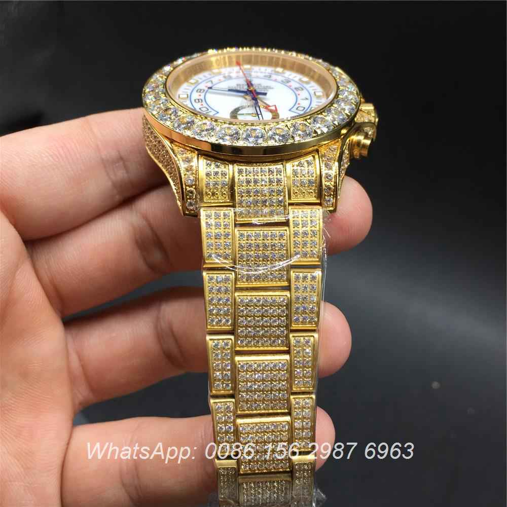 R115MH31, Rolex YM iced gold case 41mm diamonds
