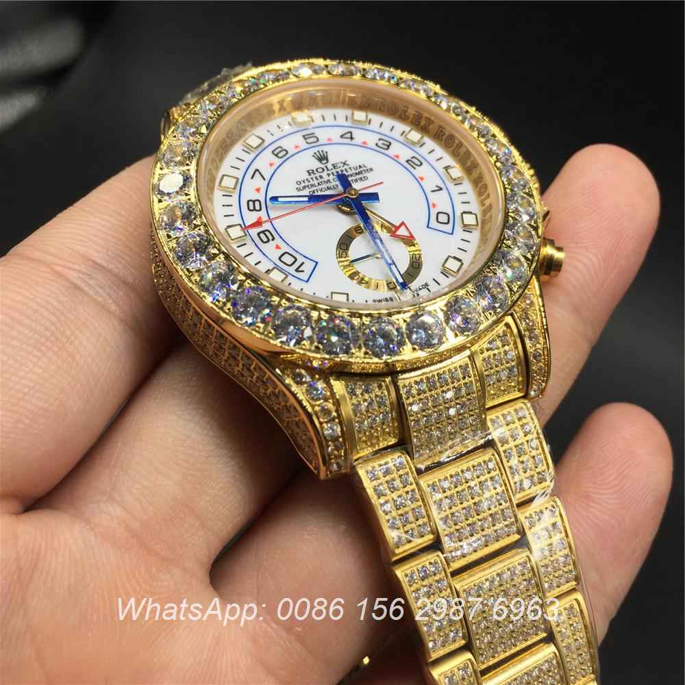 R115MH31, Rolex YM iced gold case 41mm diamonds