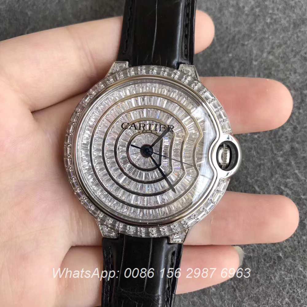 C270WT74, Cartier Ballon Bleu diamonds 42mm men's automatic watch