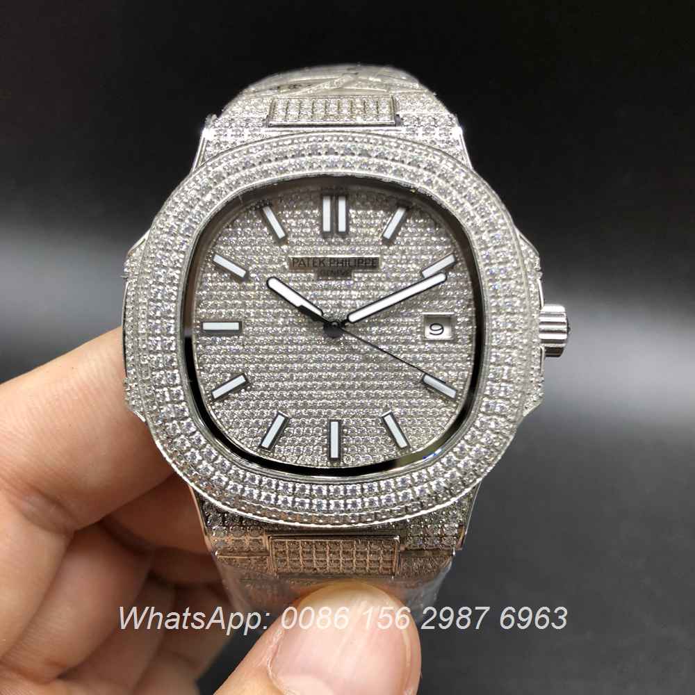 P180BL107, Patek Philippe iced silver automatic good price