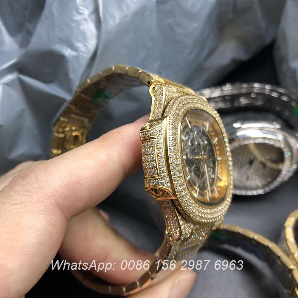 patek philippe skeleton iced out