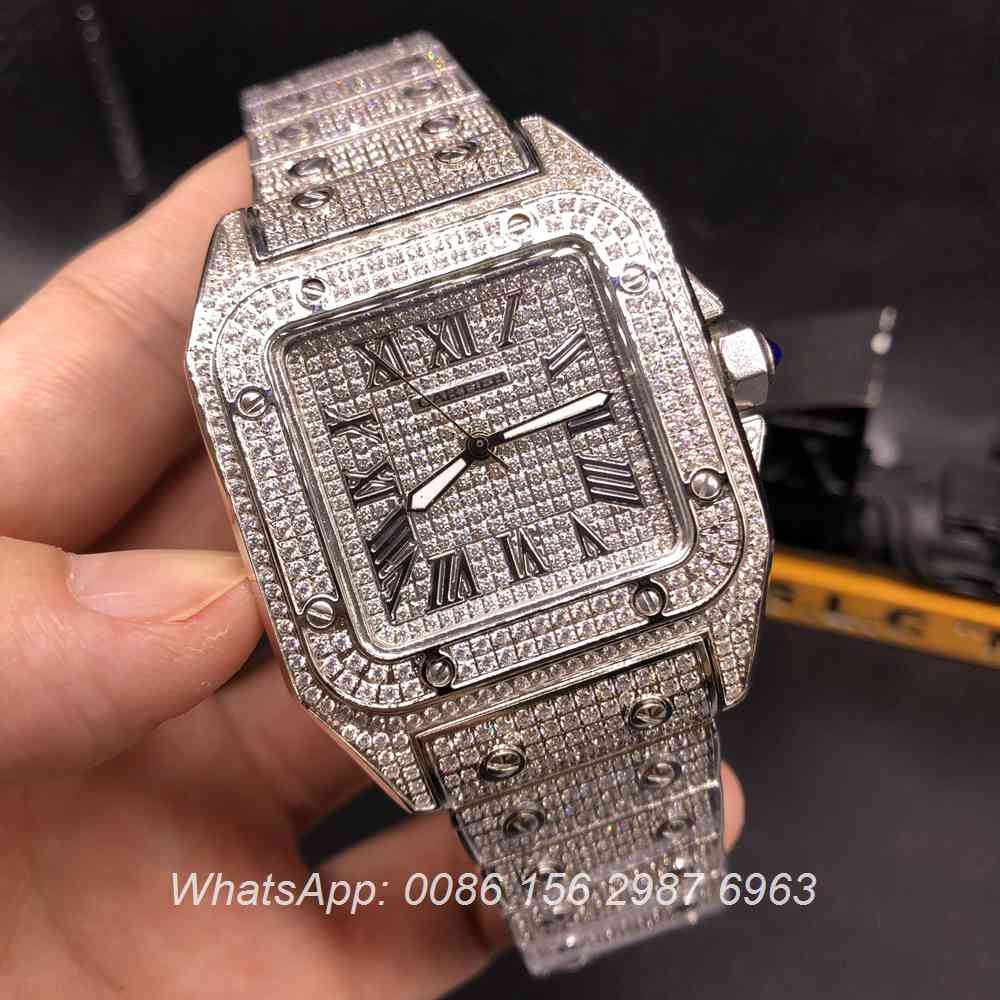 cartier watch iced