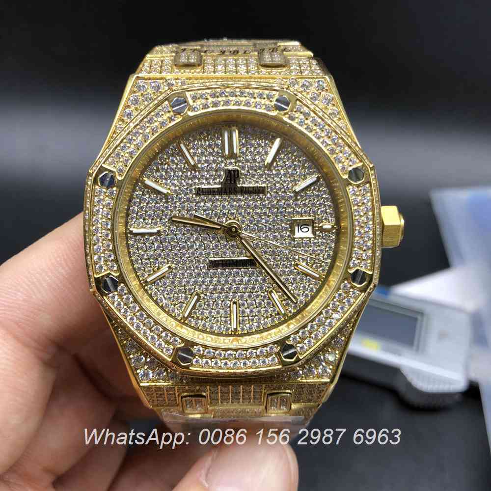 A180BL127, AP iced yellow gold automatic men's watch