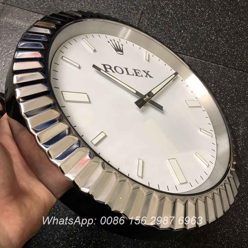 CLOCK156, Rolex white wall clock battery