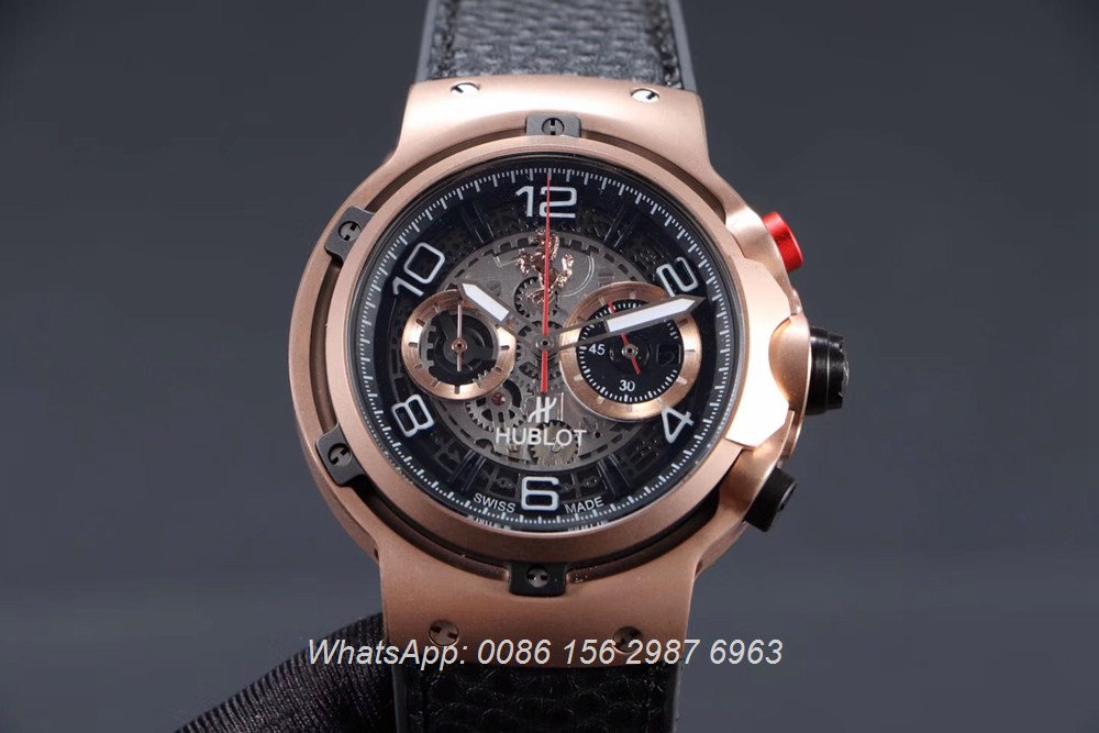 H065HL164, Hublot Ferrari GT quartz rose gold case 45mm stopwatch