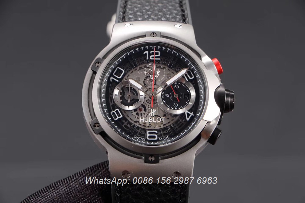 H065HL165, Hublot Silver case 45mm stopwatch GT quartz movement