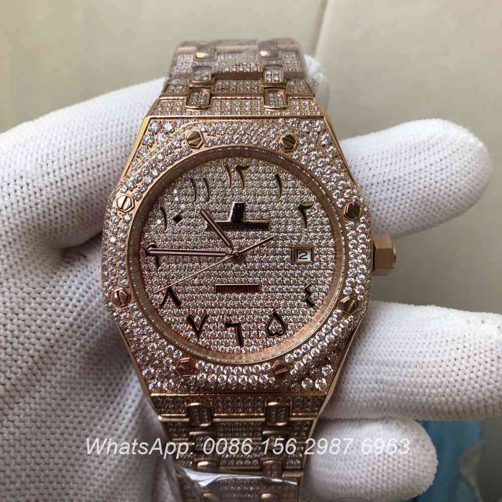 A200BL141, AP Diamonds rose gold Arabic numbers automatic AAA watch