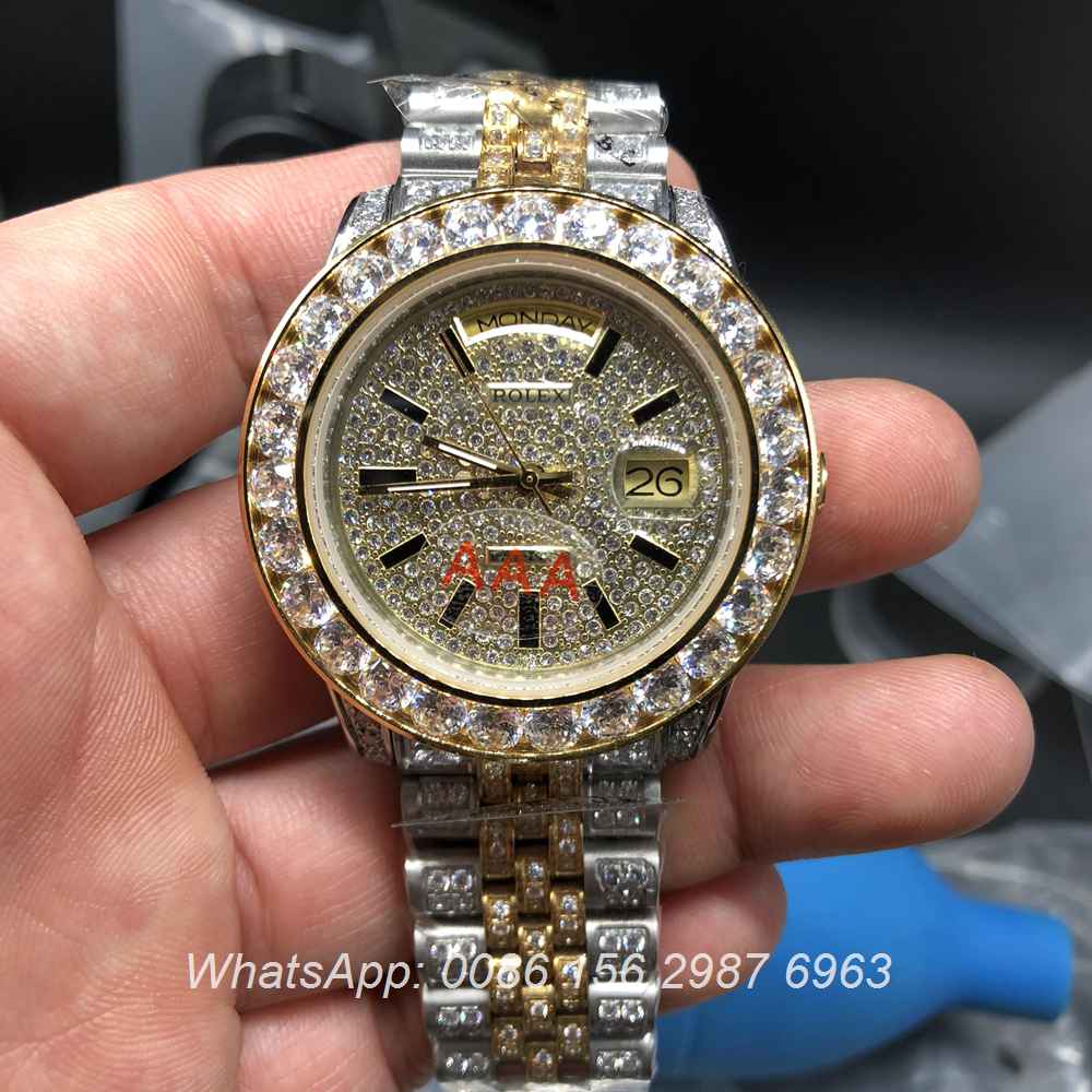 R105MH192, DayDate bi-color yellow gold case 40mm diamonds face jubilee strap