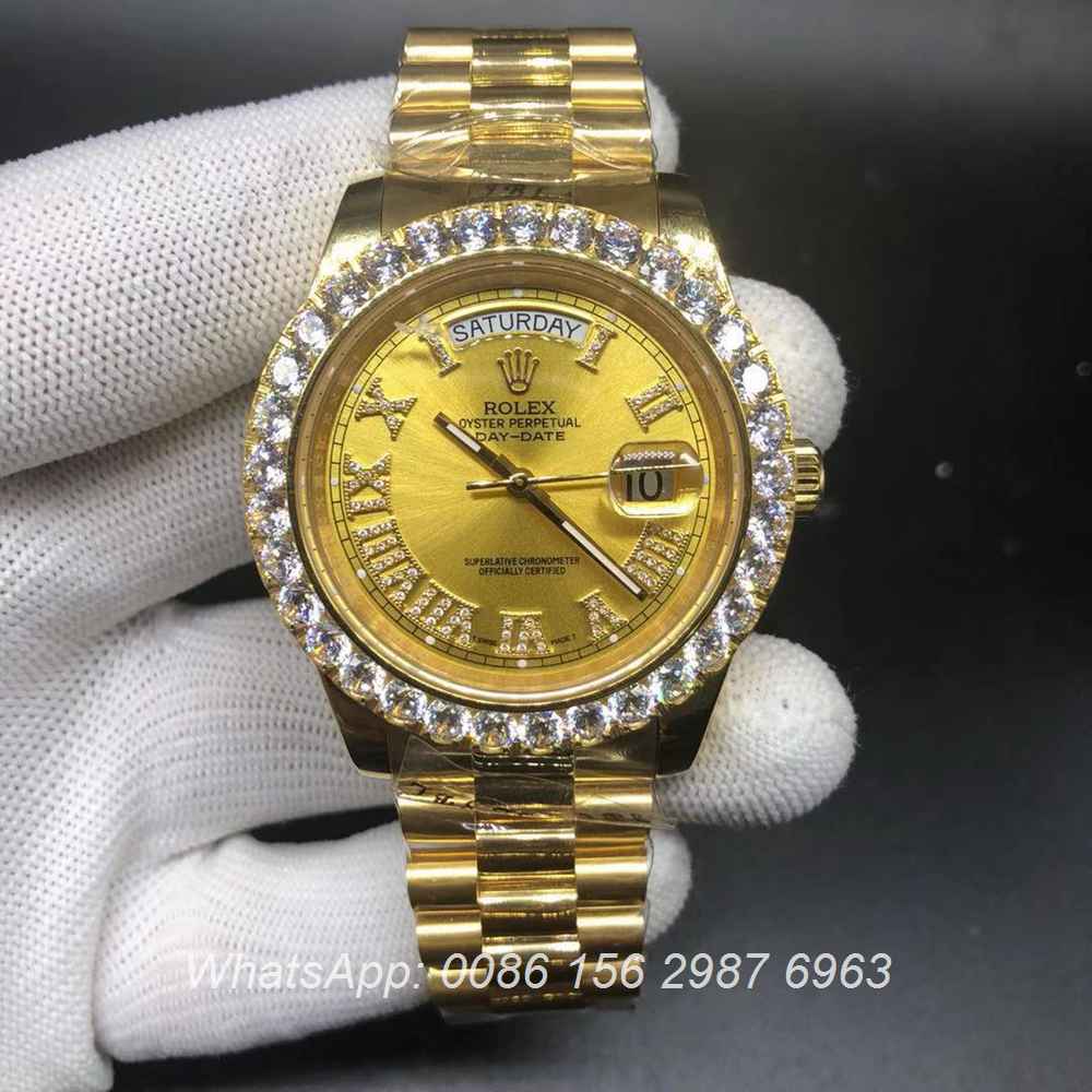 R125WS187, DayDate gold case Asian 2836 high grade Swiss watch