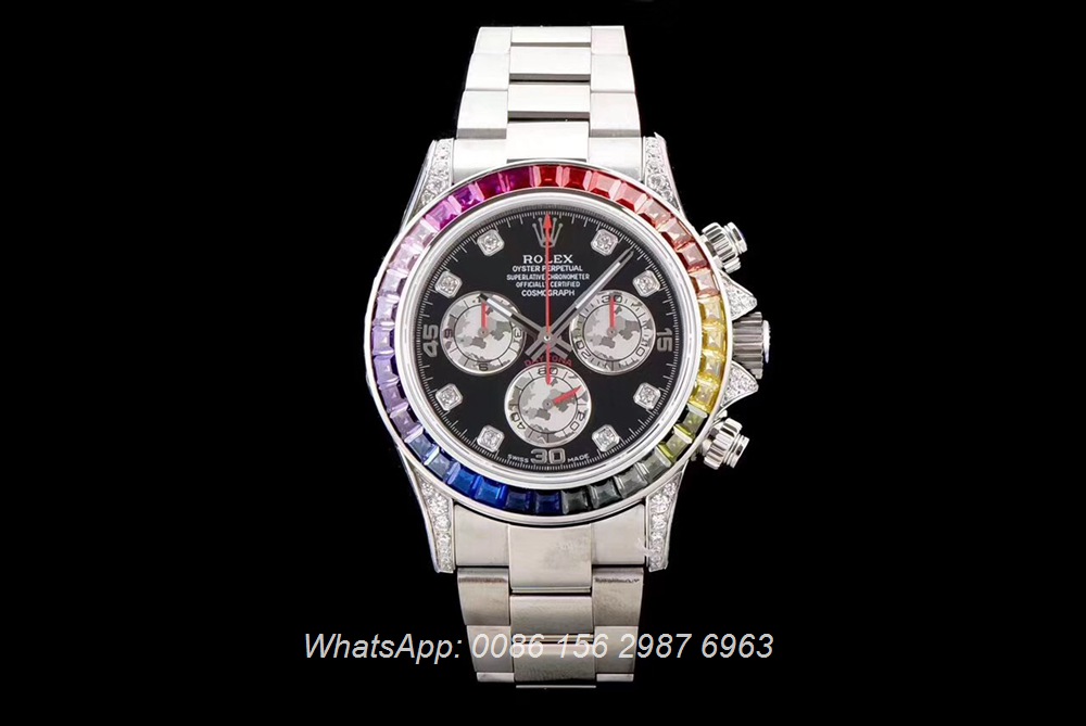 R170M204, Daytona silver rainbow chronograph 4130 swiss grade best quality