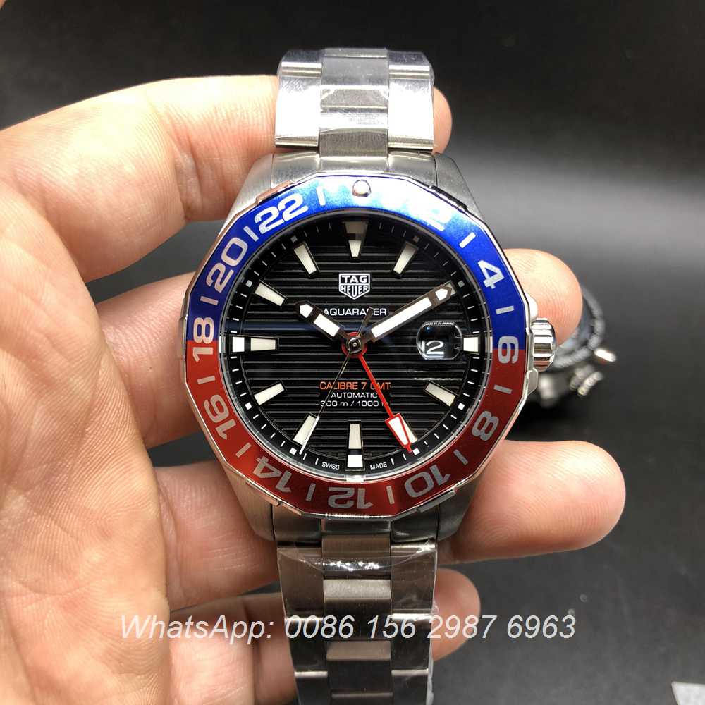 T040DF211, TAG Heuer Calibre 7 GMT automatic AAA high quality red/blue bezel