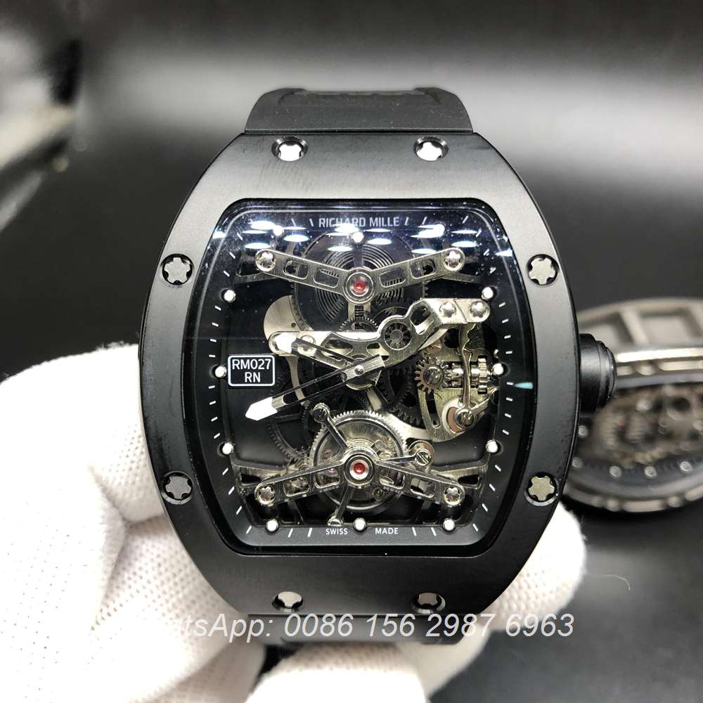 R575WT241, RM027 Tourbillon black Titanium case 42x50mm Eur factory