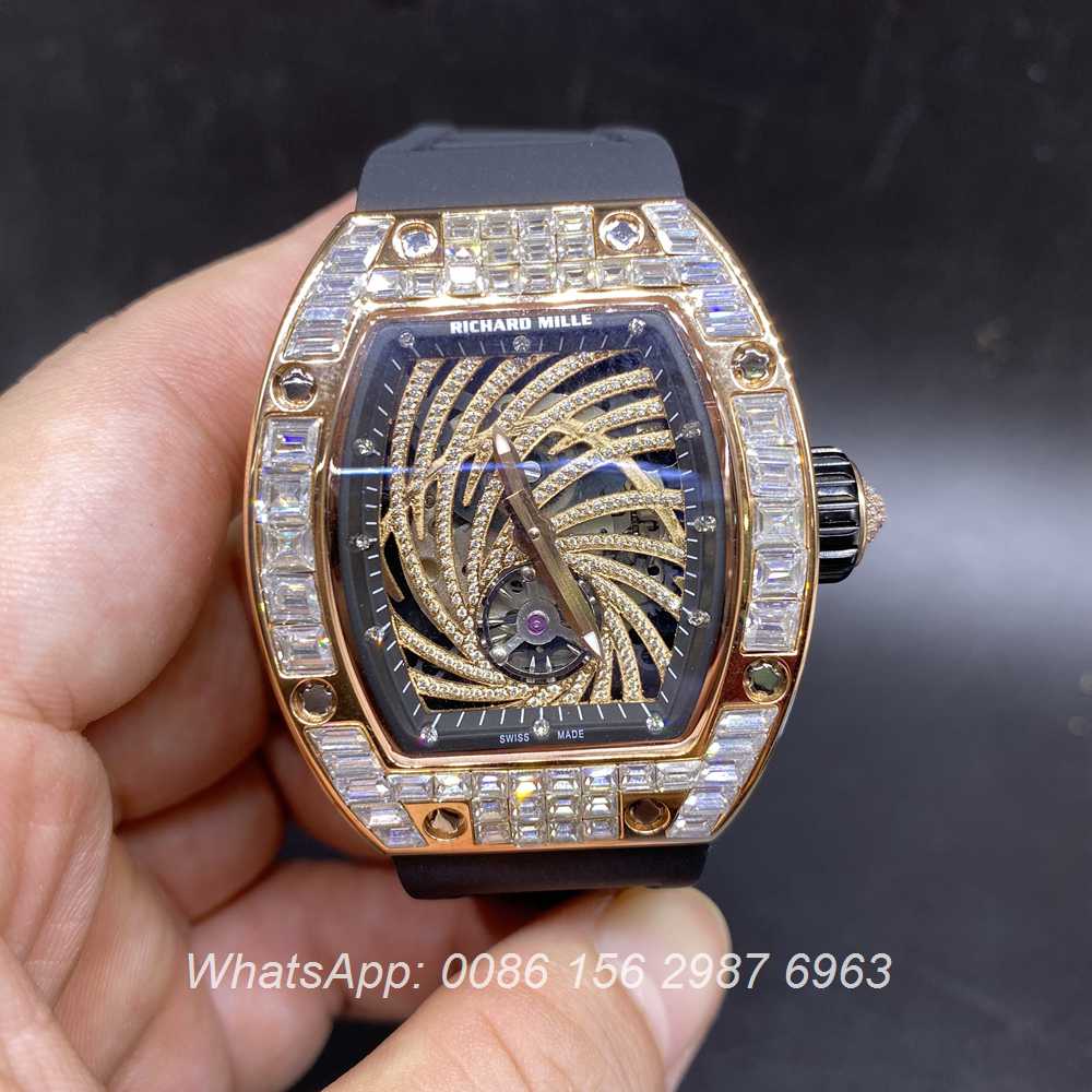 R135XD242, RM51-02 baguette diamonds rose gold 38x45mm automatic