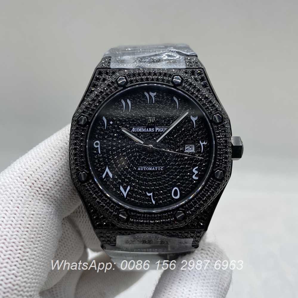 A160M266, AP black diamonds case with Arabic numerals dial 42mm automatic