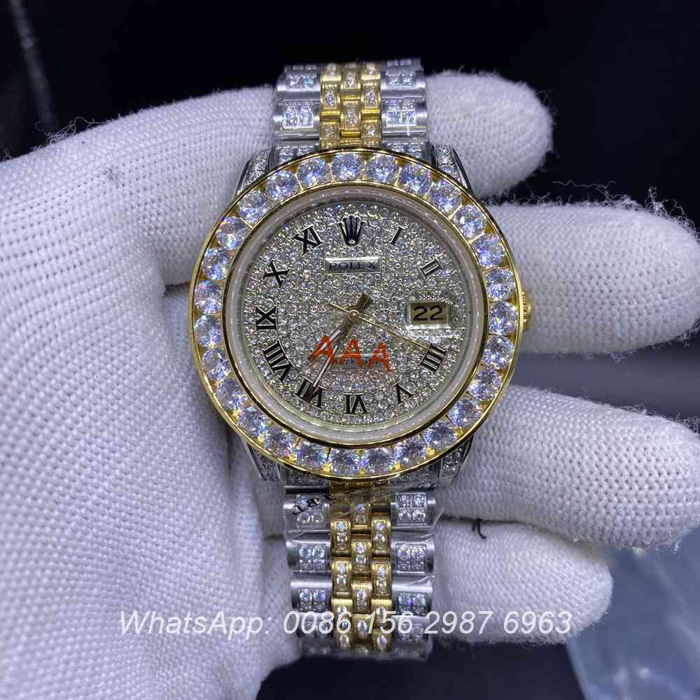 R105MH260, Datejust gold two-tone diamonds case 40mm with roman numerals