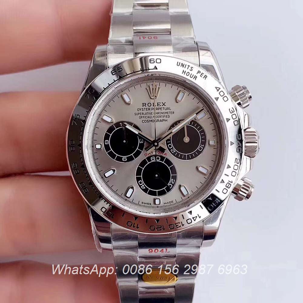 R305WT273, Daytona N 904L Cal.4130 chronograph silver/gray 38.5mm