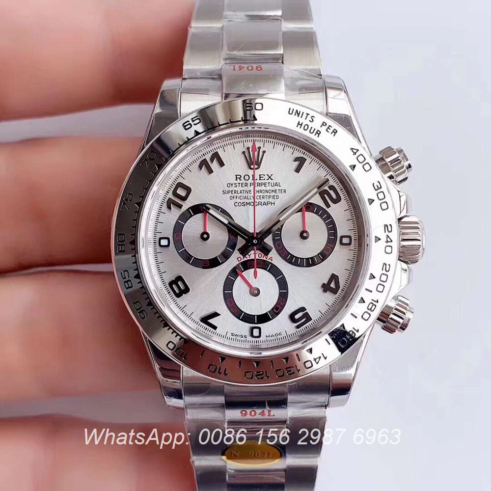 R305SF275, Daytona Noob 904L Cal.4130 silver/white Top quality