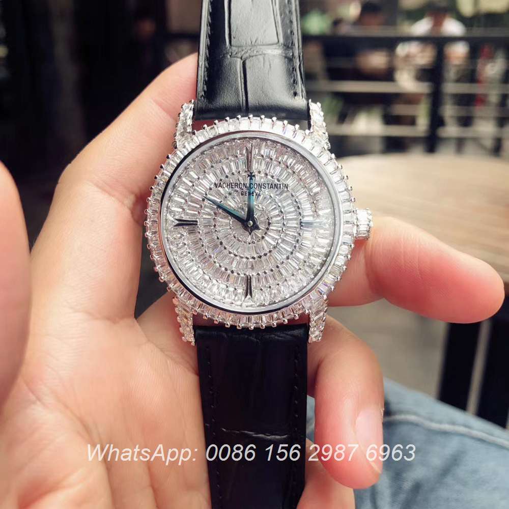 VC170XD309, Vacheron Constantin shiny baguette diamonds automatic luxury watch