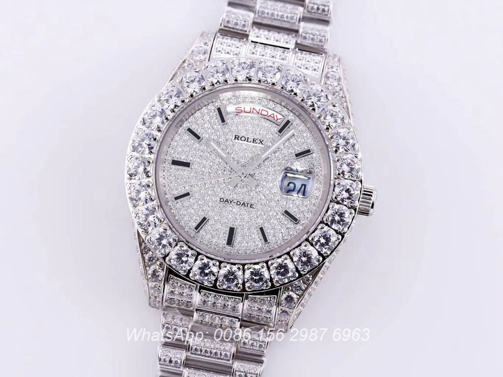 R130SF315, DayDate diamonds silver 43mm Oyster Perpetual AAA automatic
