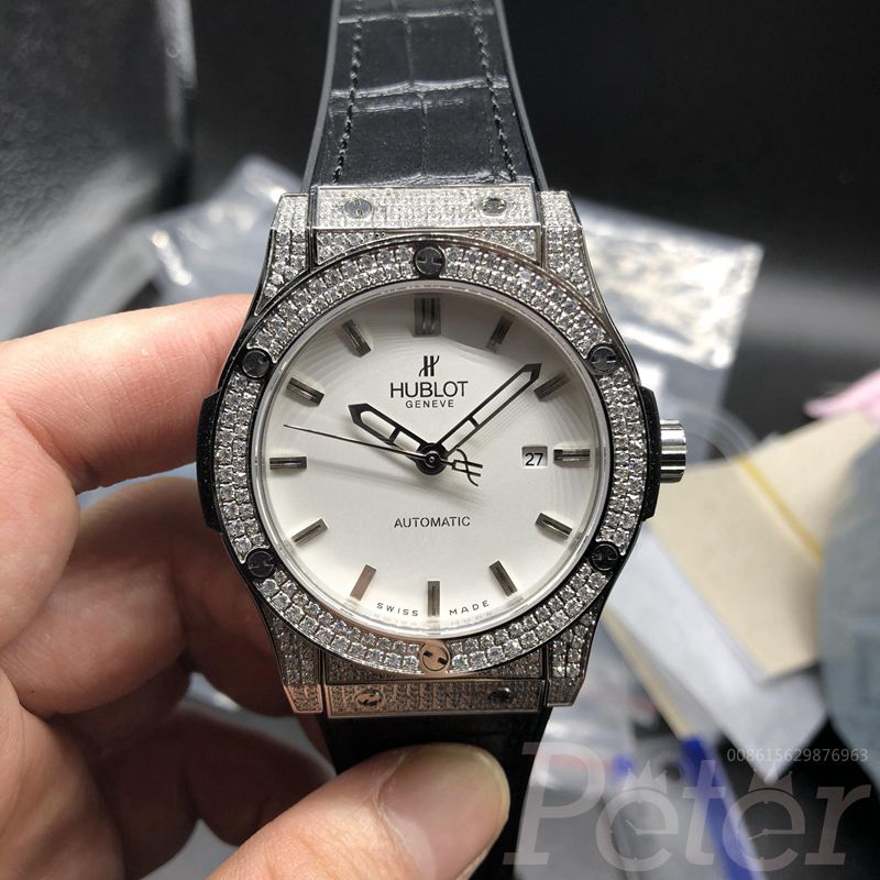 Hublot diamonds silver/white automatic XJ038