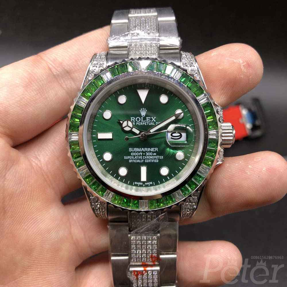 SUB diamonds bezel green face MH7EK