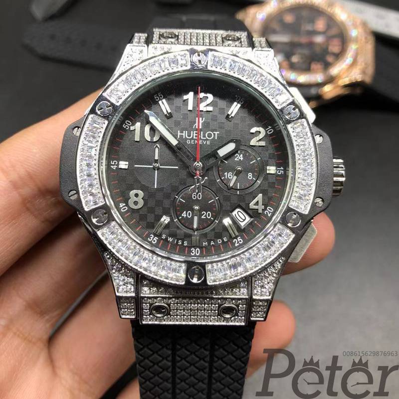 Hublot quartz diamonds silver case XJ040