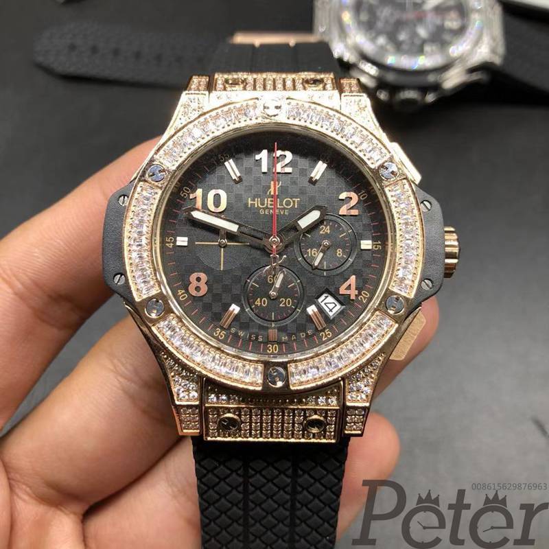 Hublot diamonds rose gold VK quartz XJ042