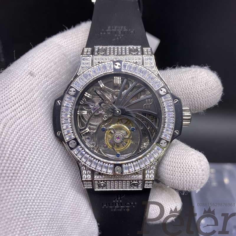 Hublot real tourbillon movement diamonds case XDBAKK