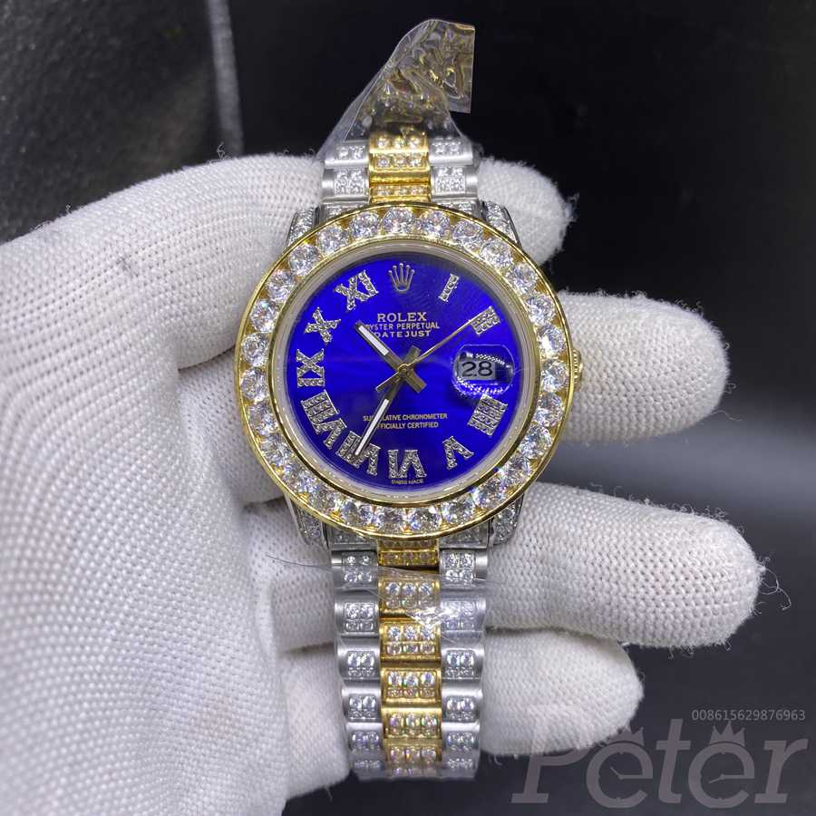 Datejust two tone gold diamonds case 40mm blue dial AAA MH105