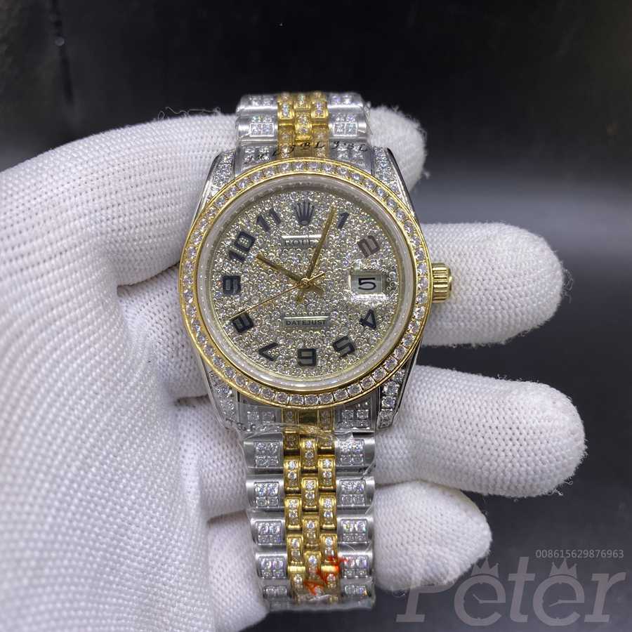 Datejust two tone gold diamonds case 36mm jubilee band MH105