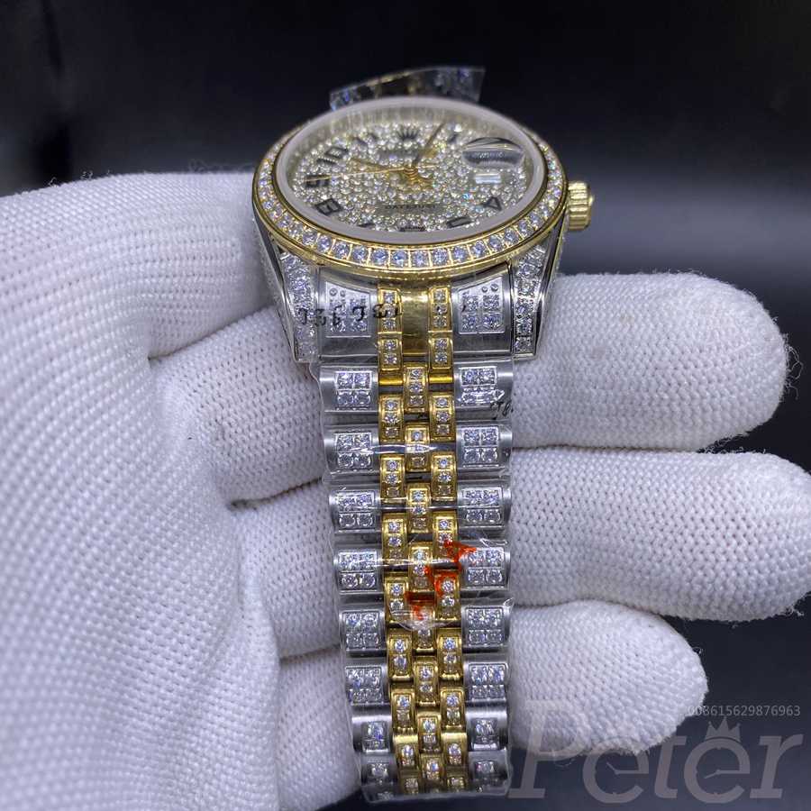 Datejust two tone gold diamonds case 36mm jubilee band MH105