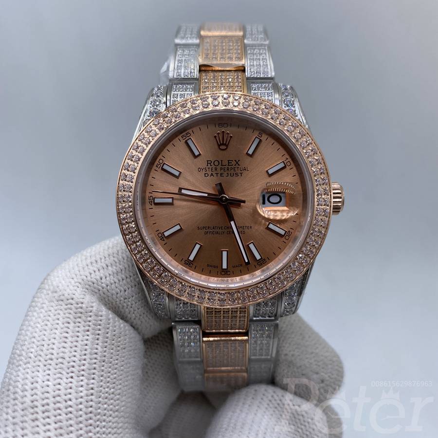 Datejust 37mm rose gold 2tone diamonds case MH105