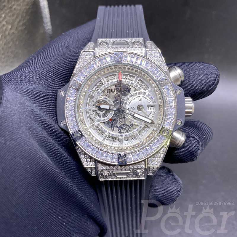 Hublot diamonds silver quartz movement XJ055