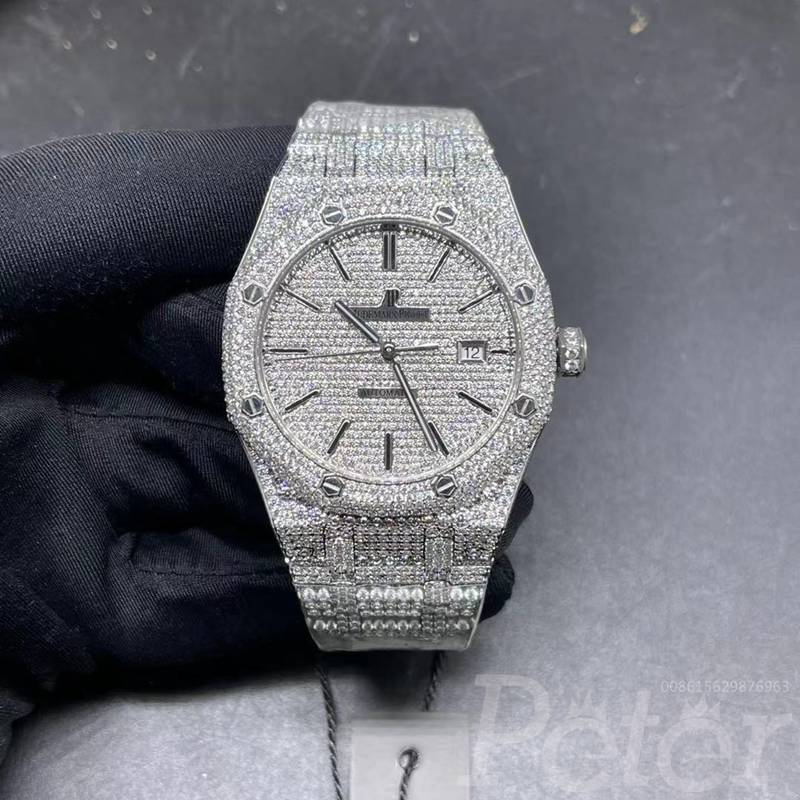 AP 41mm bust down diamonds siliver case regular numbers XD330