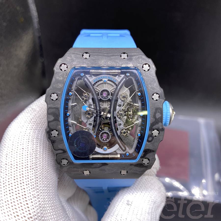 RM53-01 JB factory real tourbillon carcon case blue rubber expensive WT445