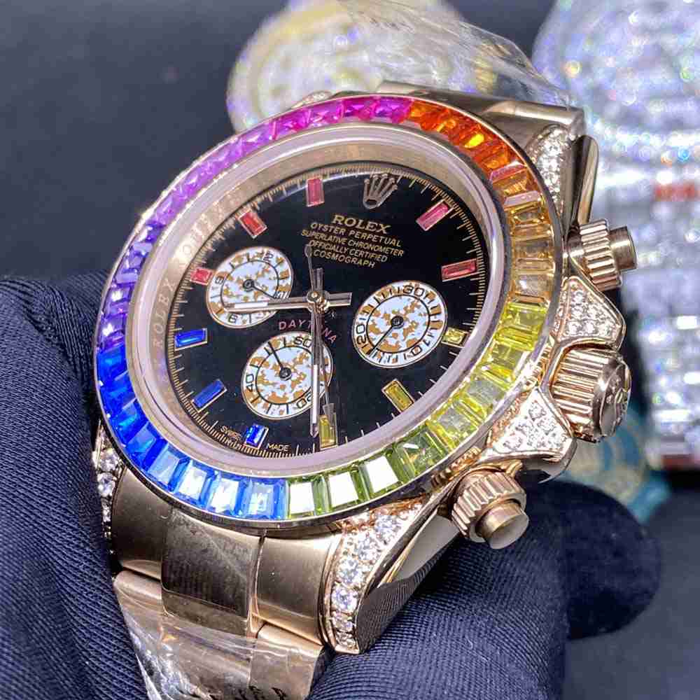 Daytona rose gold rainbow automatic AAA 40mm MH042|Peterclock