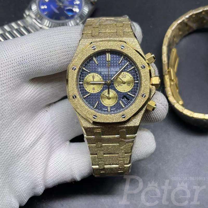 AP frosted gold case blue dial VK quartz XJ040