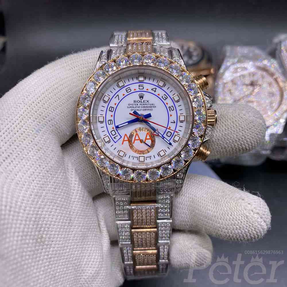 YM diamonds rose gold two tone color white dial MH110