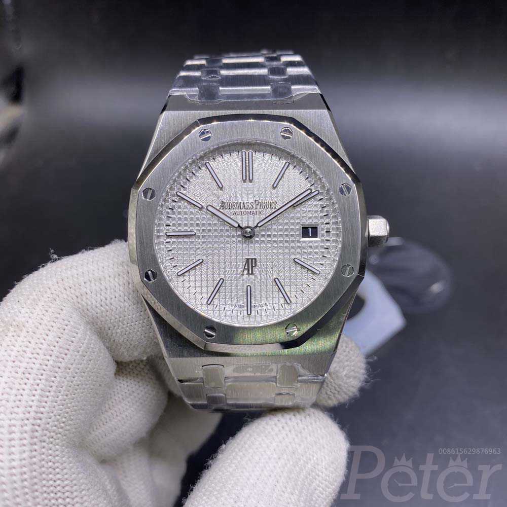 AP silver/white 9015 movement 39mm thin case watch WT135