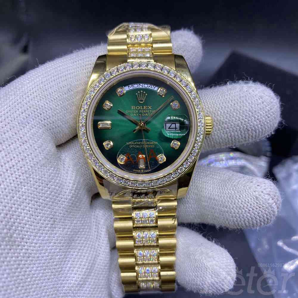 DayDate gold case green face 36mm women automatic MH042