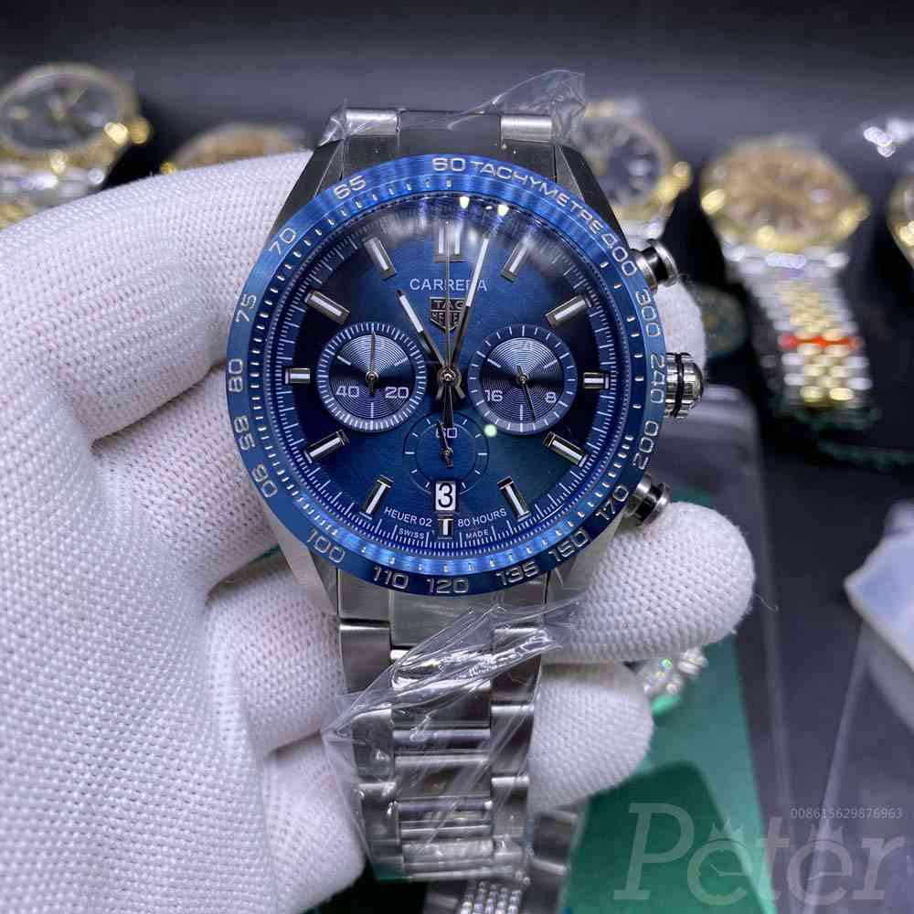 TAG AAA quartz silver/blue 44mm M028