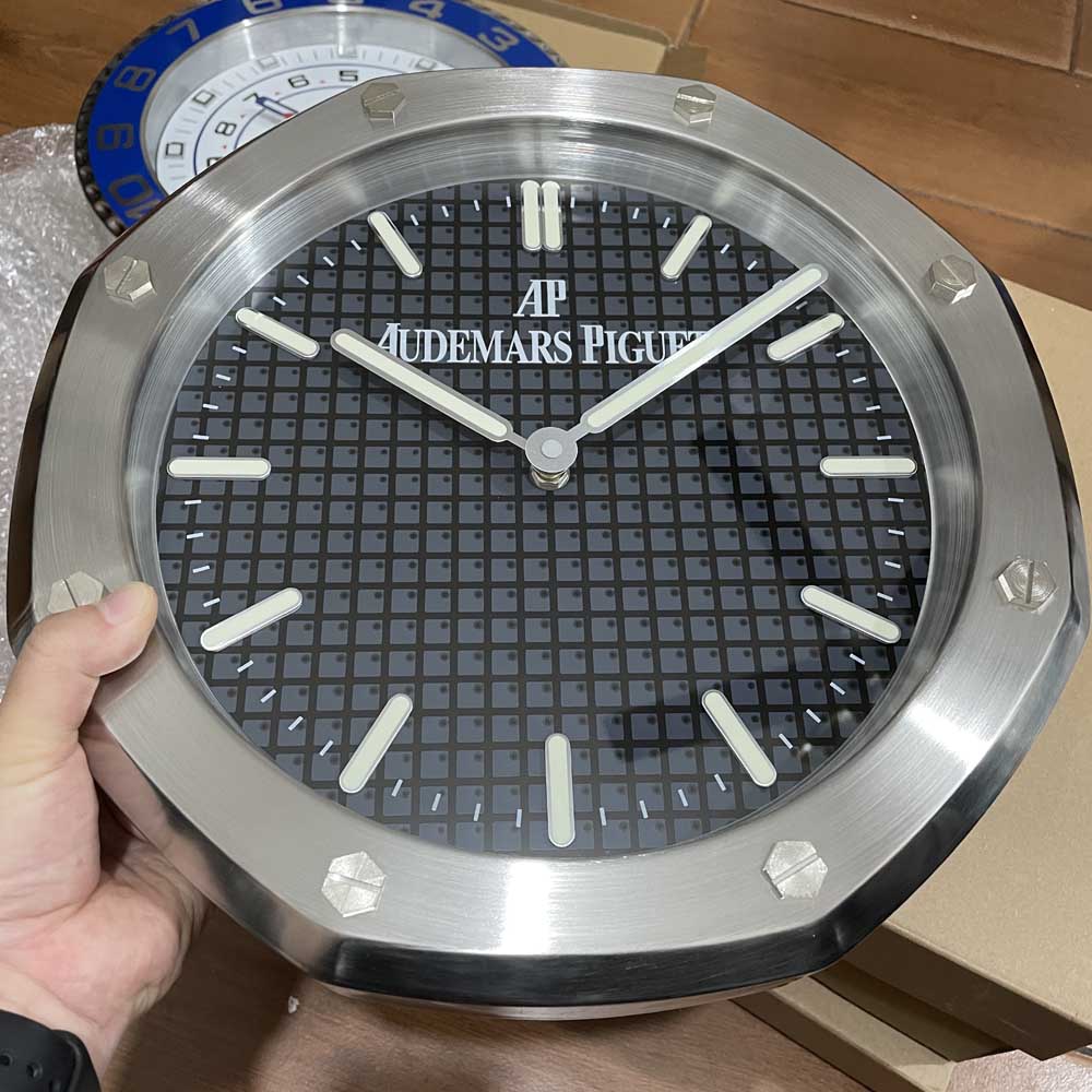 AP wall clock silver/black 34x5cm 1.5kg|Peterclock