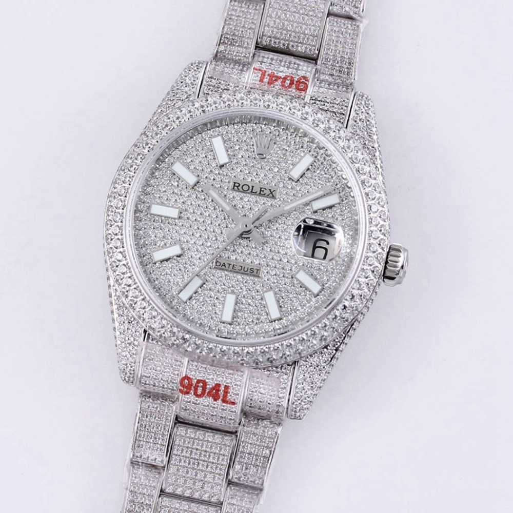 Datejust 39mm full diamonds bustdown 2824 movement M260